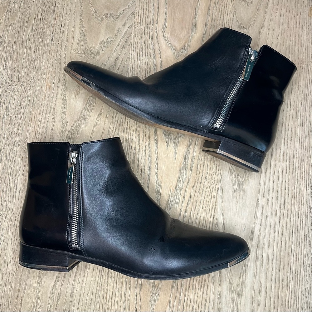 Michael Kors Black Patent Leather Moto Ankle Side Zip Boots Women’s 39.5 US 9 - Picture 7 of 11